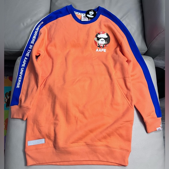 NWT - AAPE by A Bathing Ape (BAPE) Women’s Long Sleeve Sweatshirt Dress - XXS - Picture 4 of 12